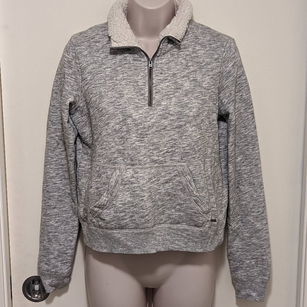 Women's Junior's Hollister Gray Cozy Half Zip Pullover Sweatshirt Size XS